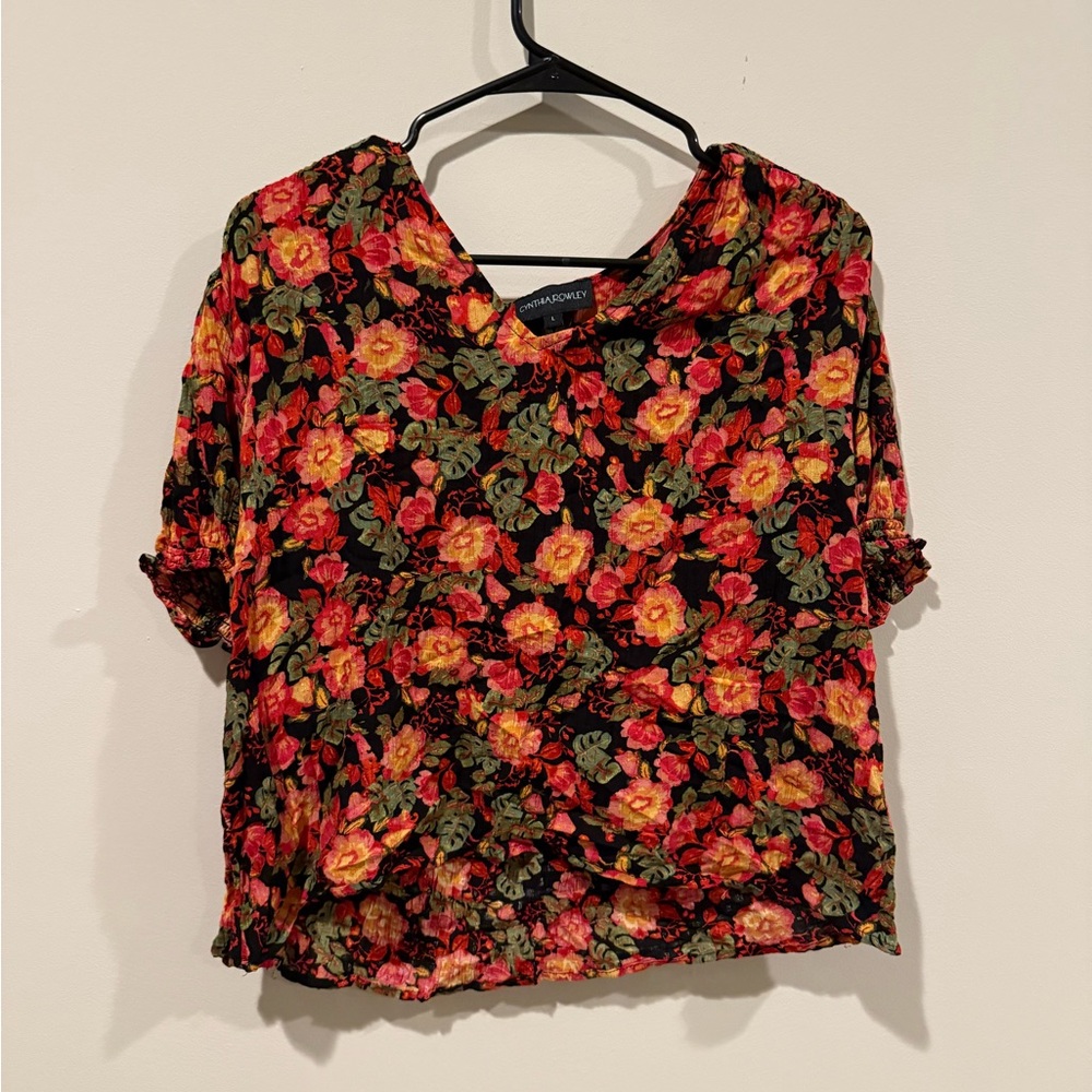 Cynthia Rowley Women's Floral Pattern Blouse Size Large
